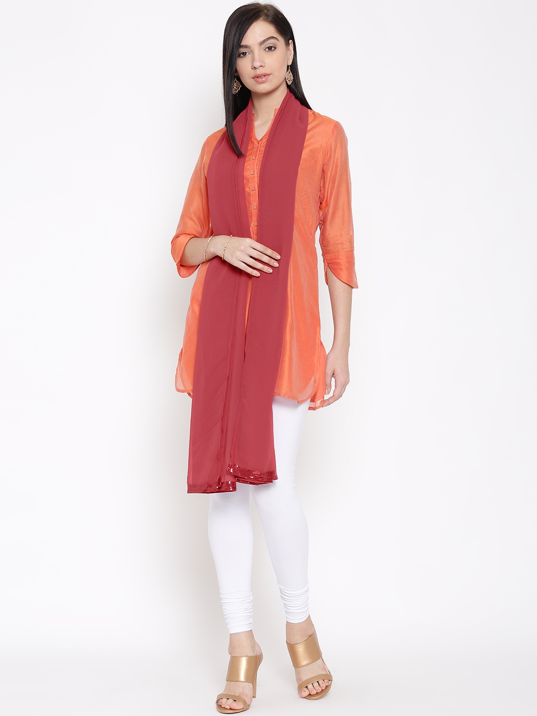 

Wishful by W Women Maroon Dupatta