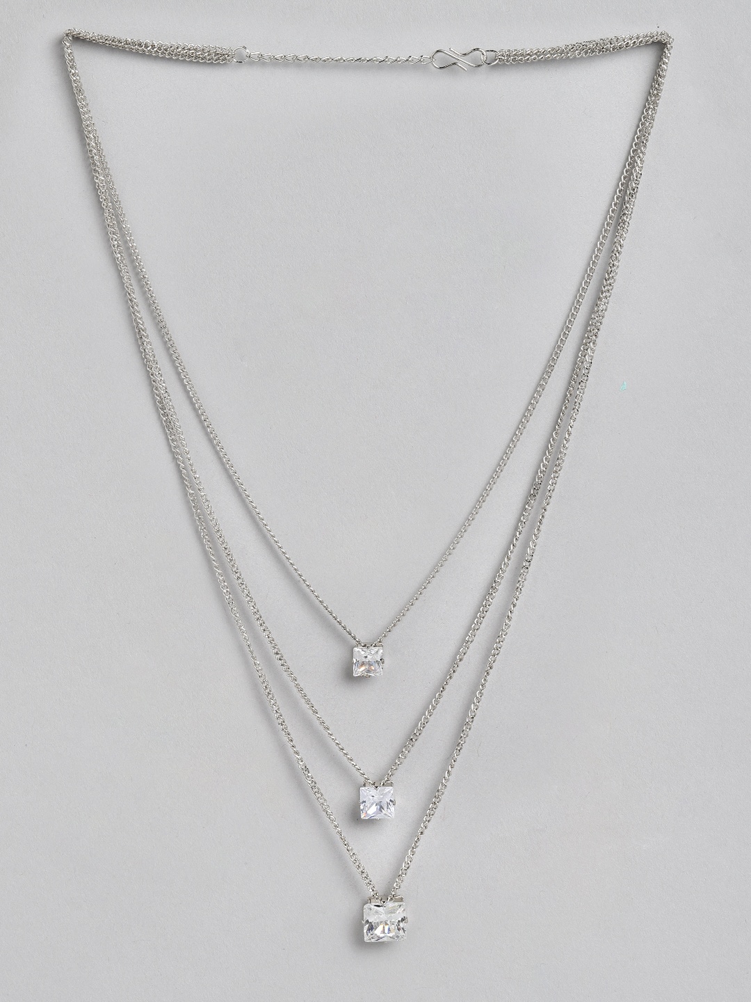 

Kord Store Silver-Plated Stone-Studded Layered Necklace