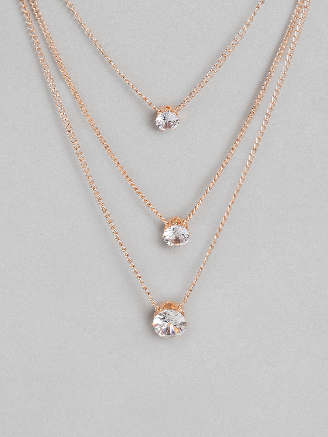 

Kord Store Rose Gold-Plated Stone Studded Layered Necklace