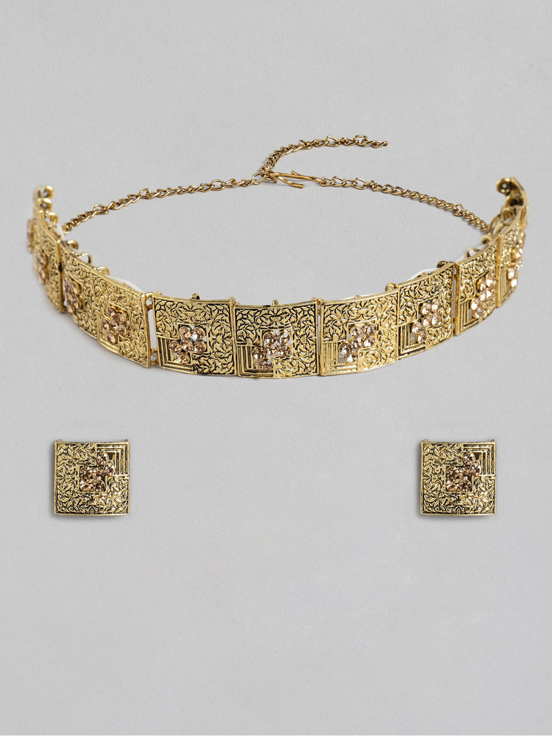 

Kord Store Gold-Plated Stone-Studded Jewellery Set