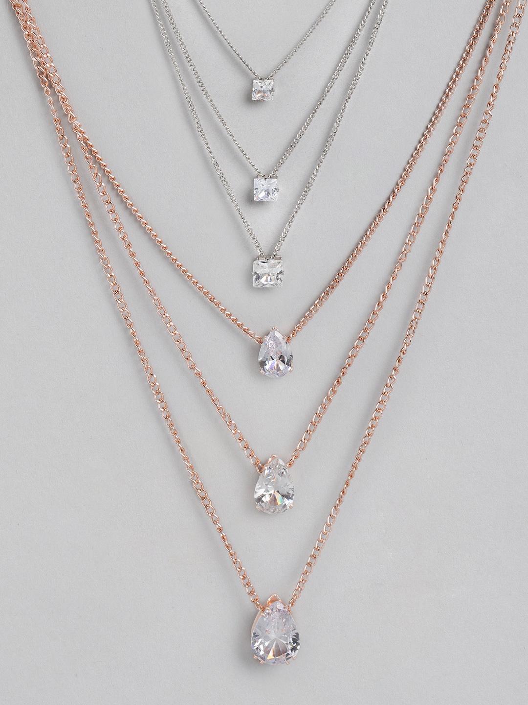 Kord Store Rose Gold & Silver-Toned Rhodium-Plated Necklace