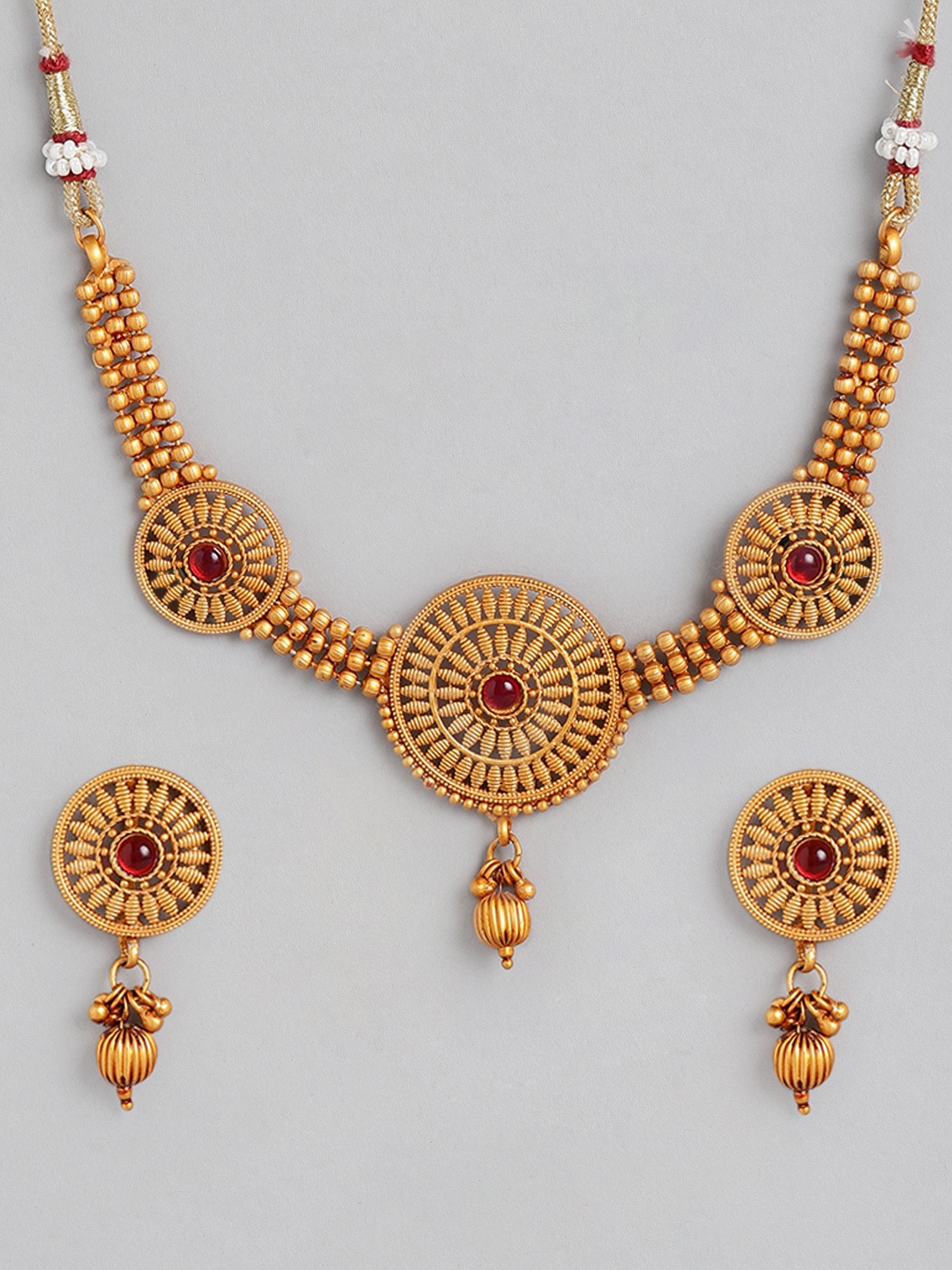 

Kord Store Gold-Plated Boll Round Shape Choker Necklace Set