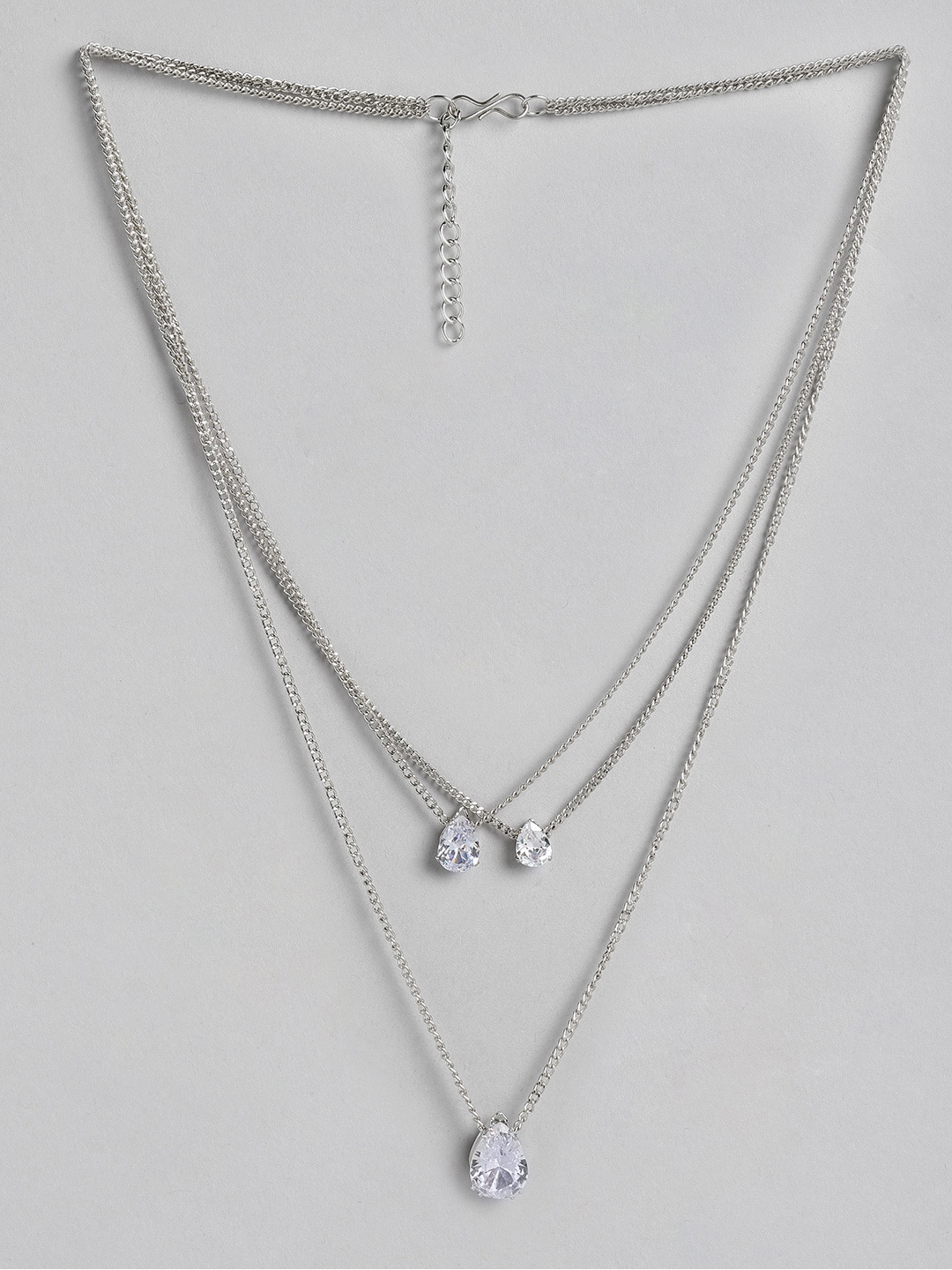 

Kord Store Silver-Plated Stone Studded Layered Necklace