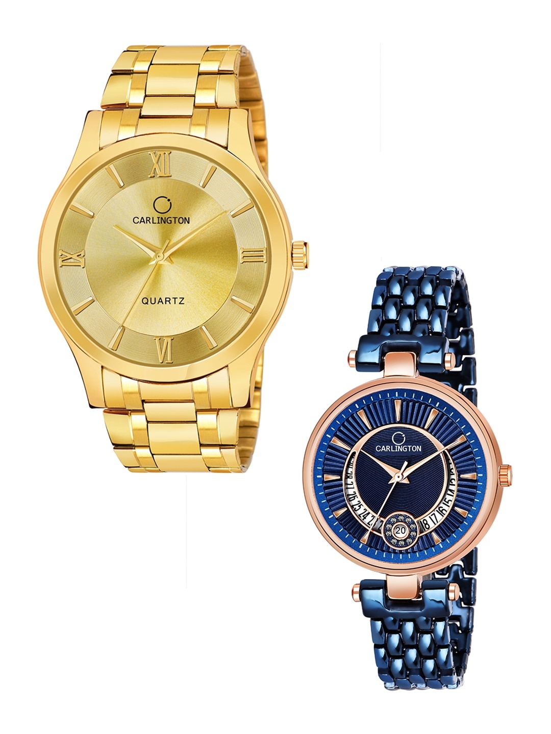 

CARLINGTON His & Her Analogue Watches Watches CT-6130GG, Gold