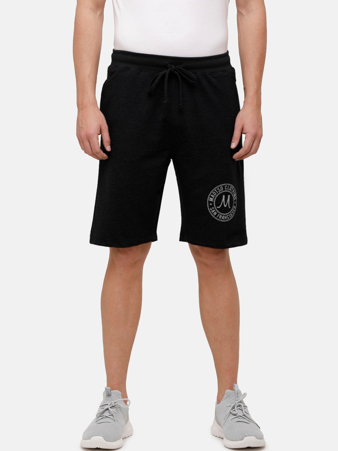 

MADSTO Men Black Regular Shorts