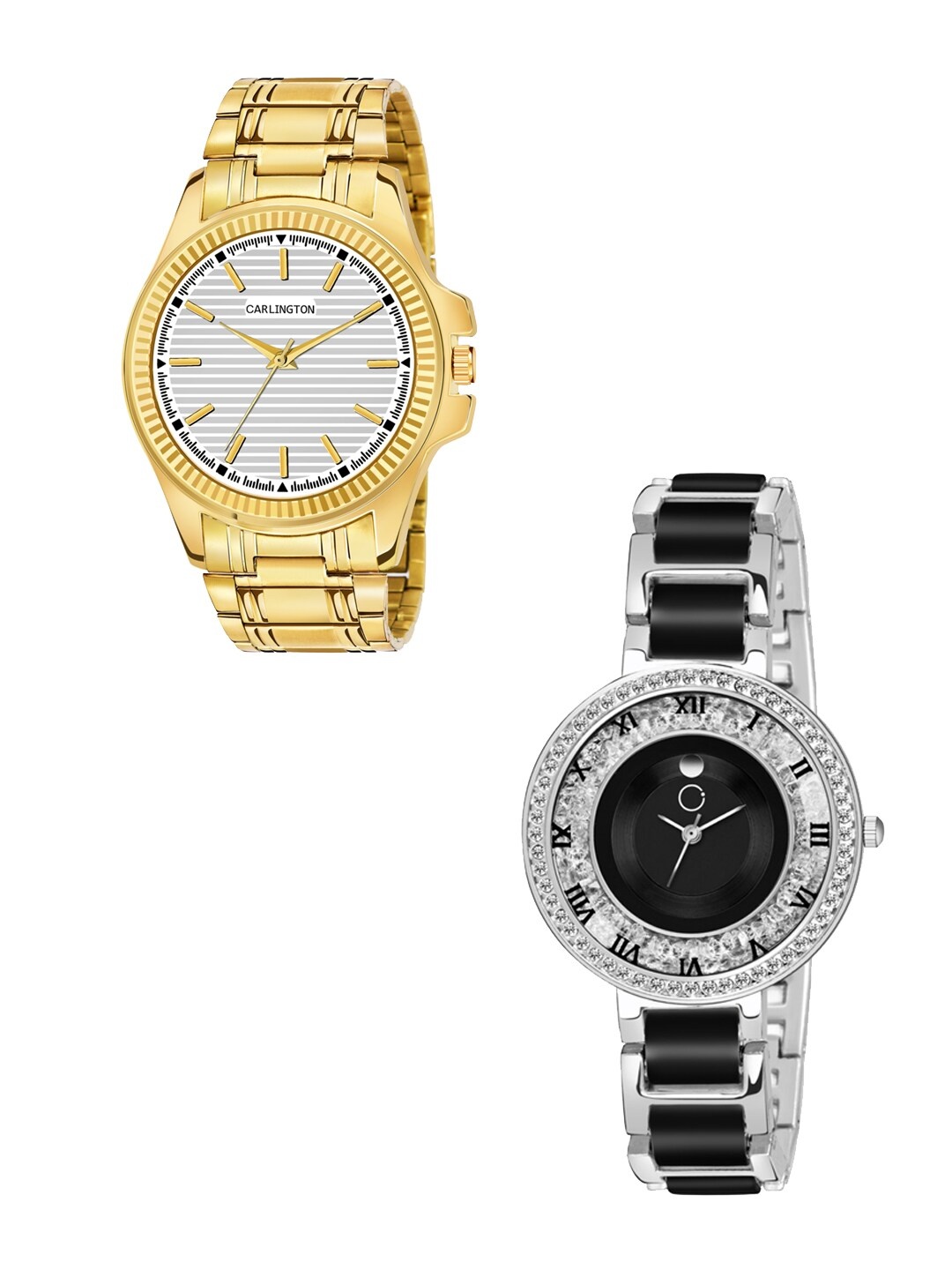 

CARLINGTON His & Her Analogue Watch Gift Set CT-6120GS, Gold