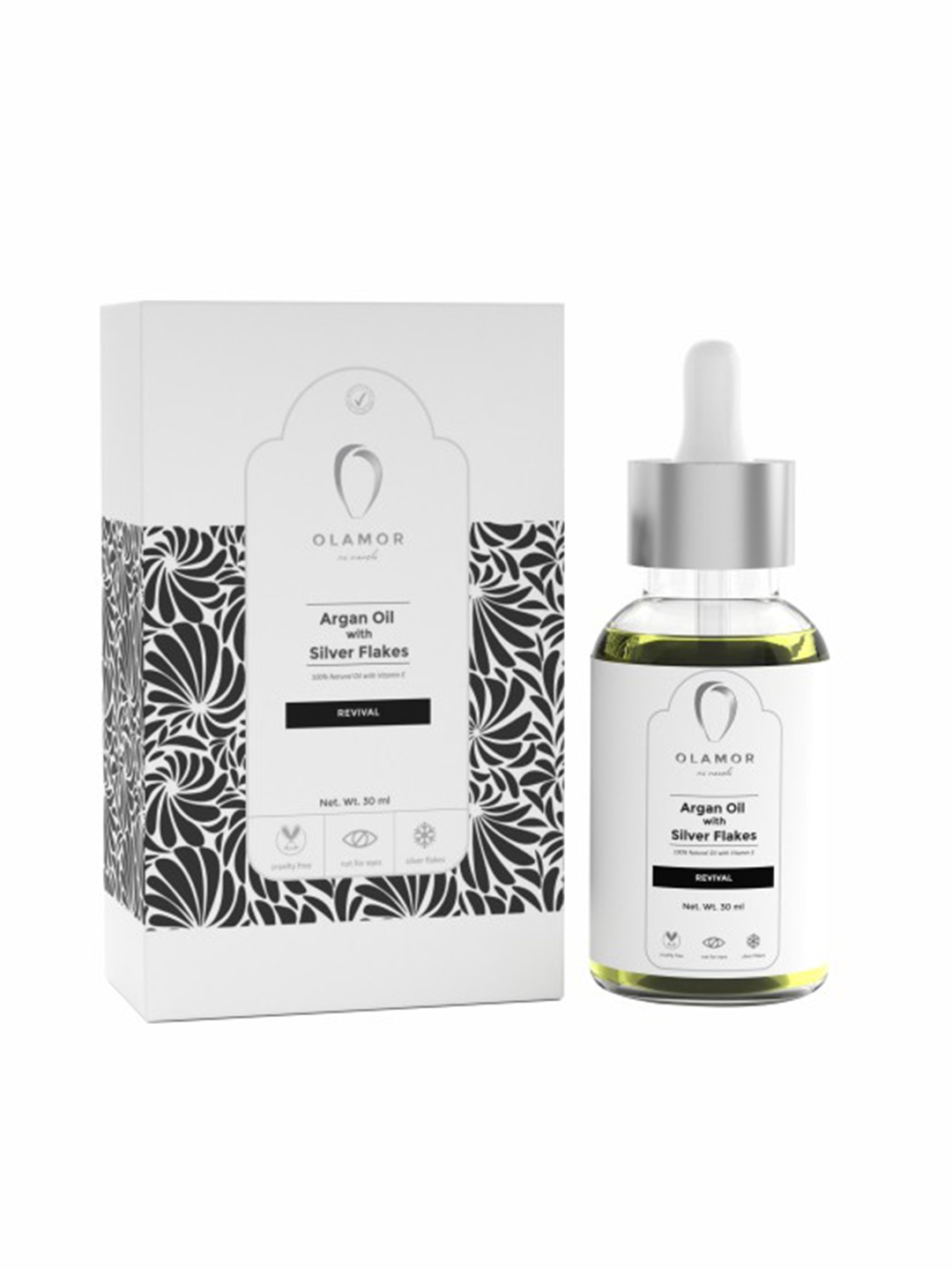 

OLAMOR Revival - Argan Oil with Silver Flakes 30 ML, White