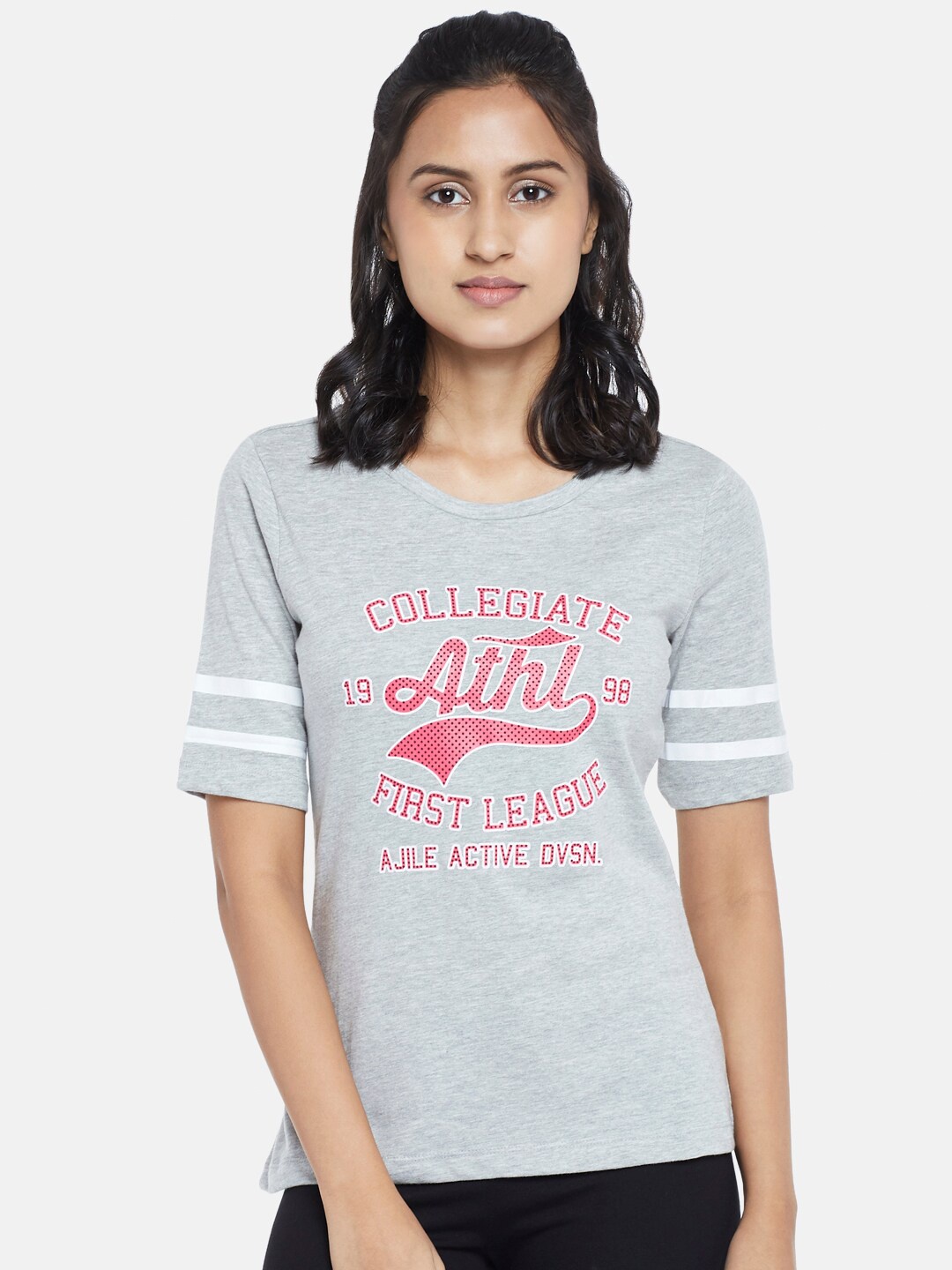 

Ajile by Pantaloons Grey Melange Regular Top