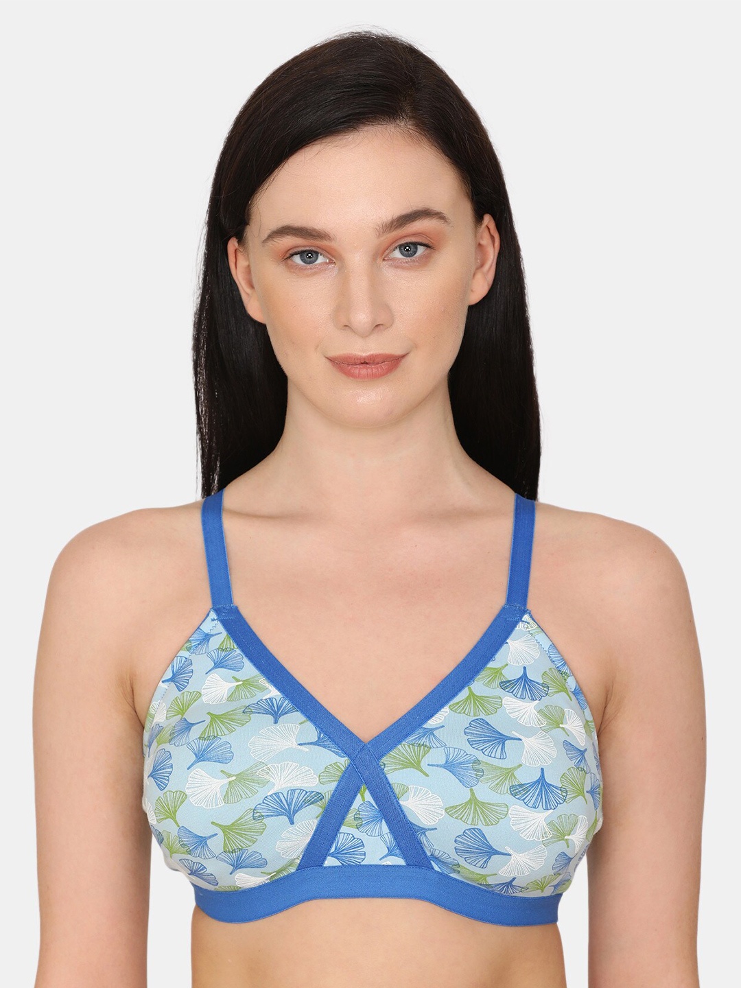 

Zivame Blue & White Floral Everyday Bra ZI10U4FASH0BLUE