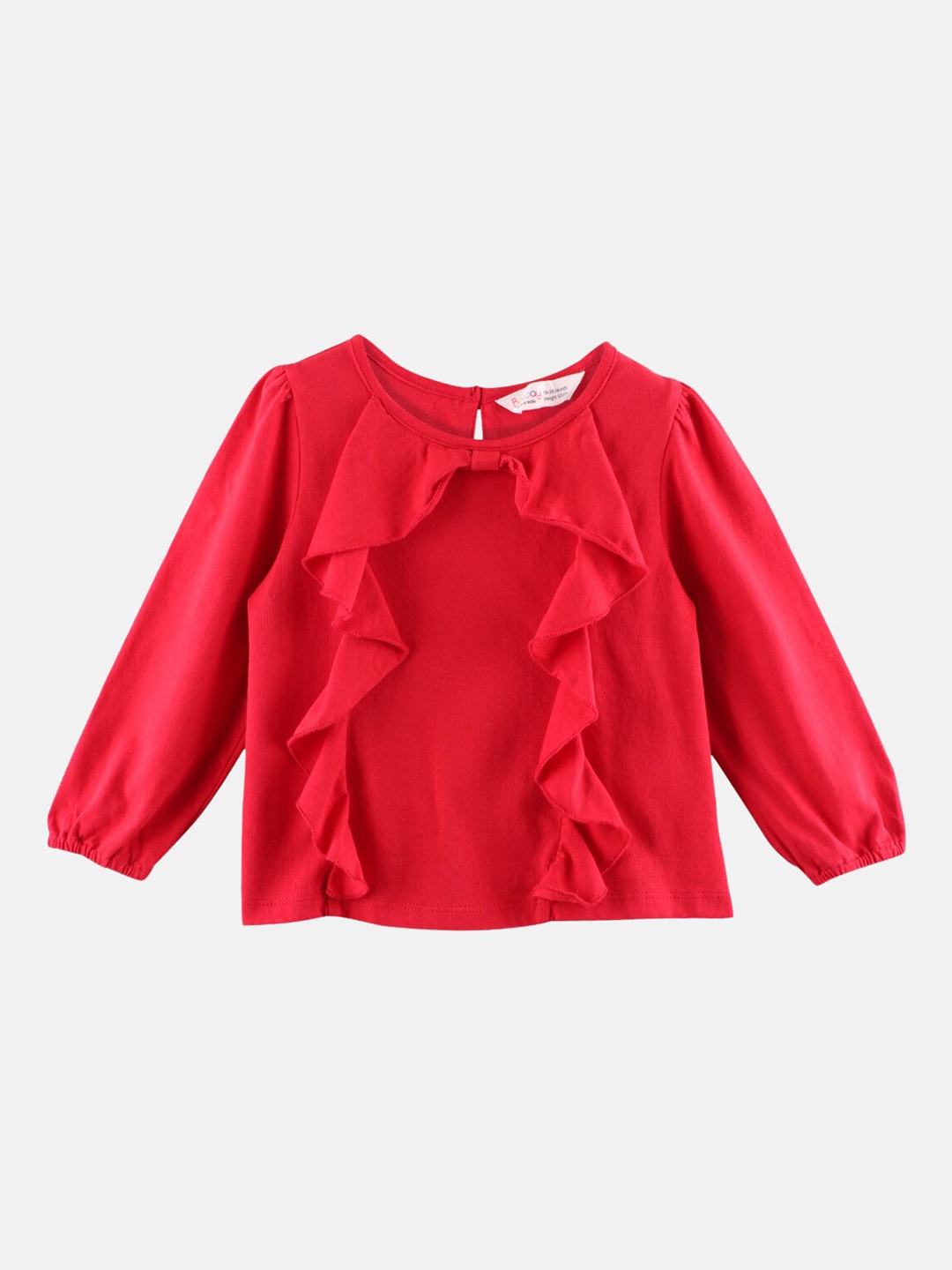 

Beebay Girls Red Ruffles Regular Top