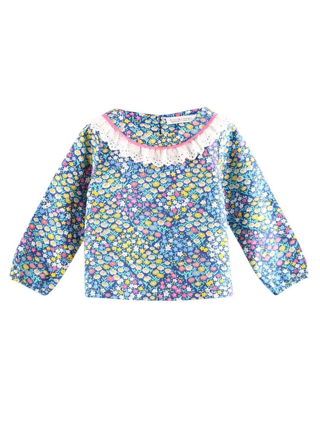 

Beebay Girls Blue Floral Ruffles Regular Top