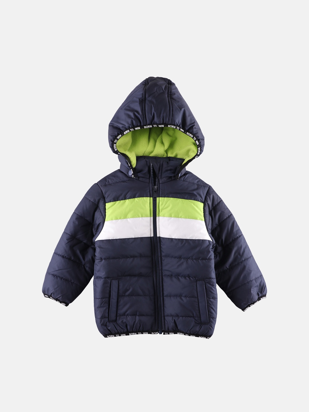 

Beebay Boys Navy Blue Colourblocked Puffer Jacket