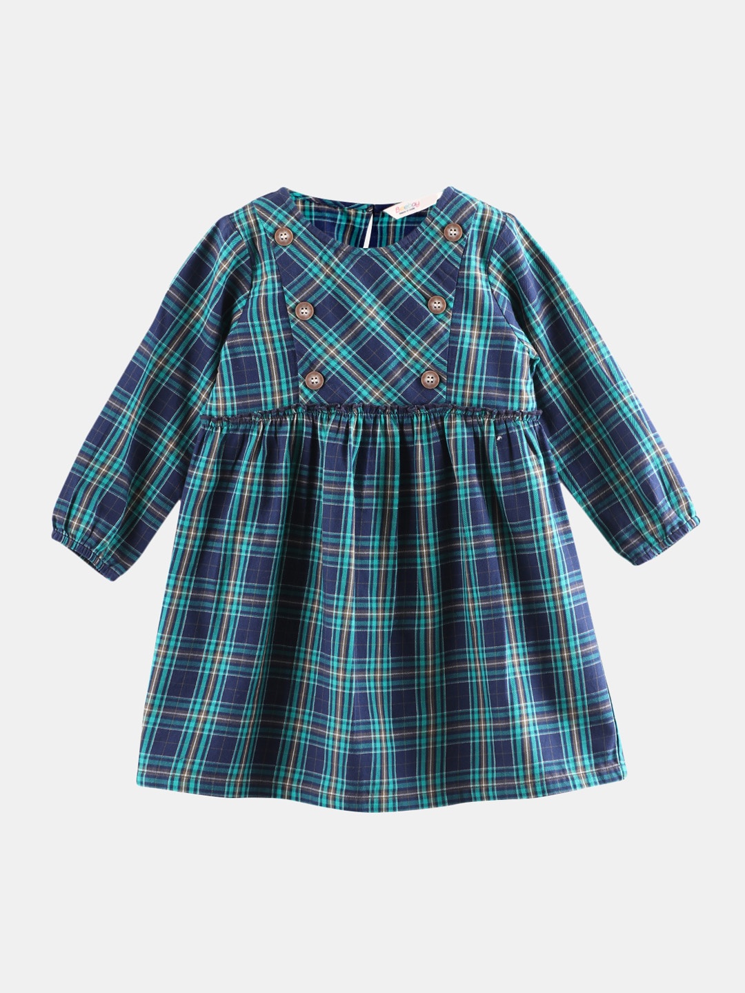 

Beebay Girls Blue Checked A-Line Dress