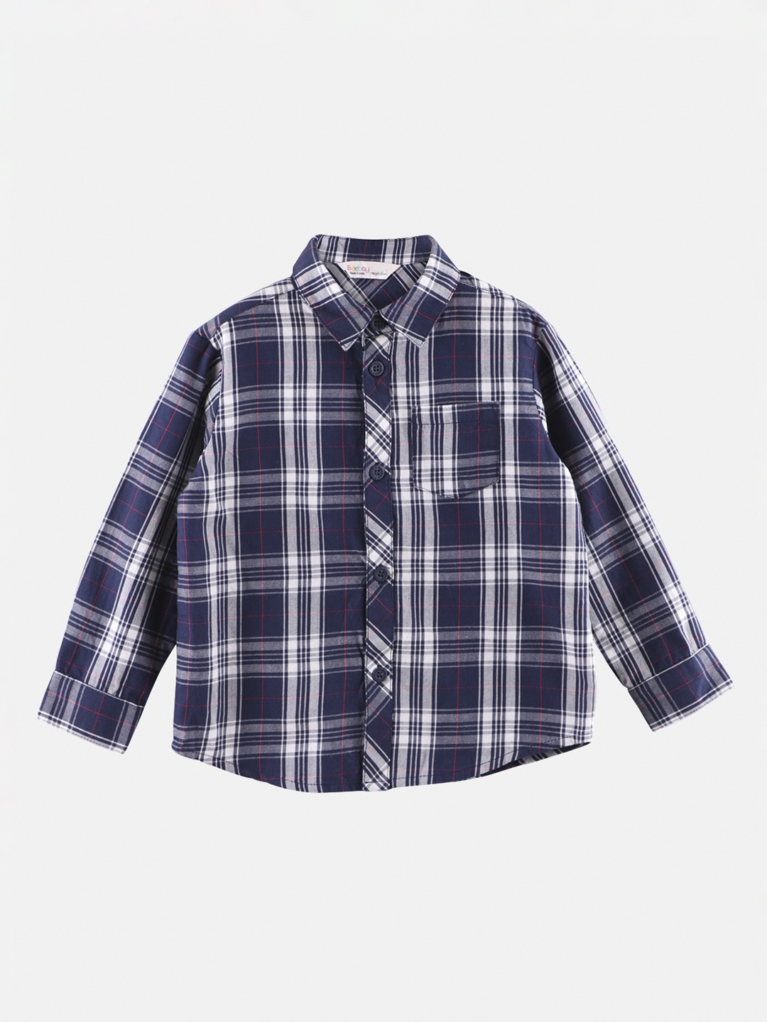 

Beebay Boys Navy Blue Tartan Checks Checked Casual Shirt