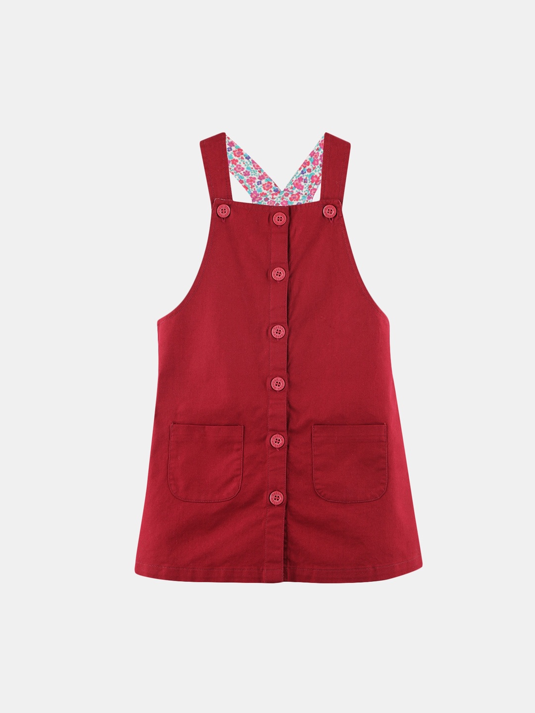 

Beebay Girls Maroon Pocket Detailed Pinafore Dress