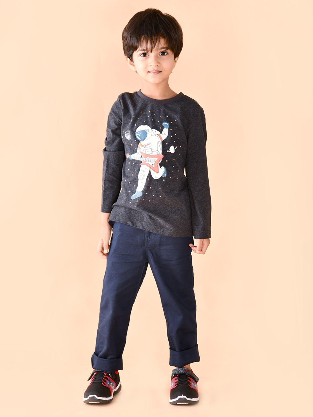 

Beebay Boys Grey Printed T-shirt