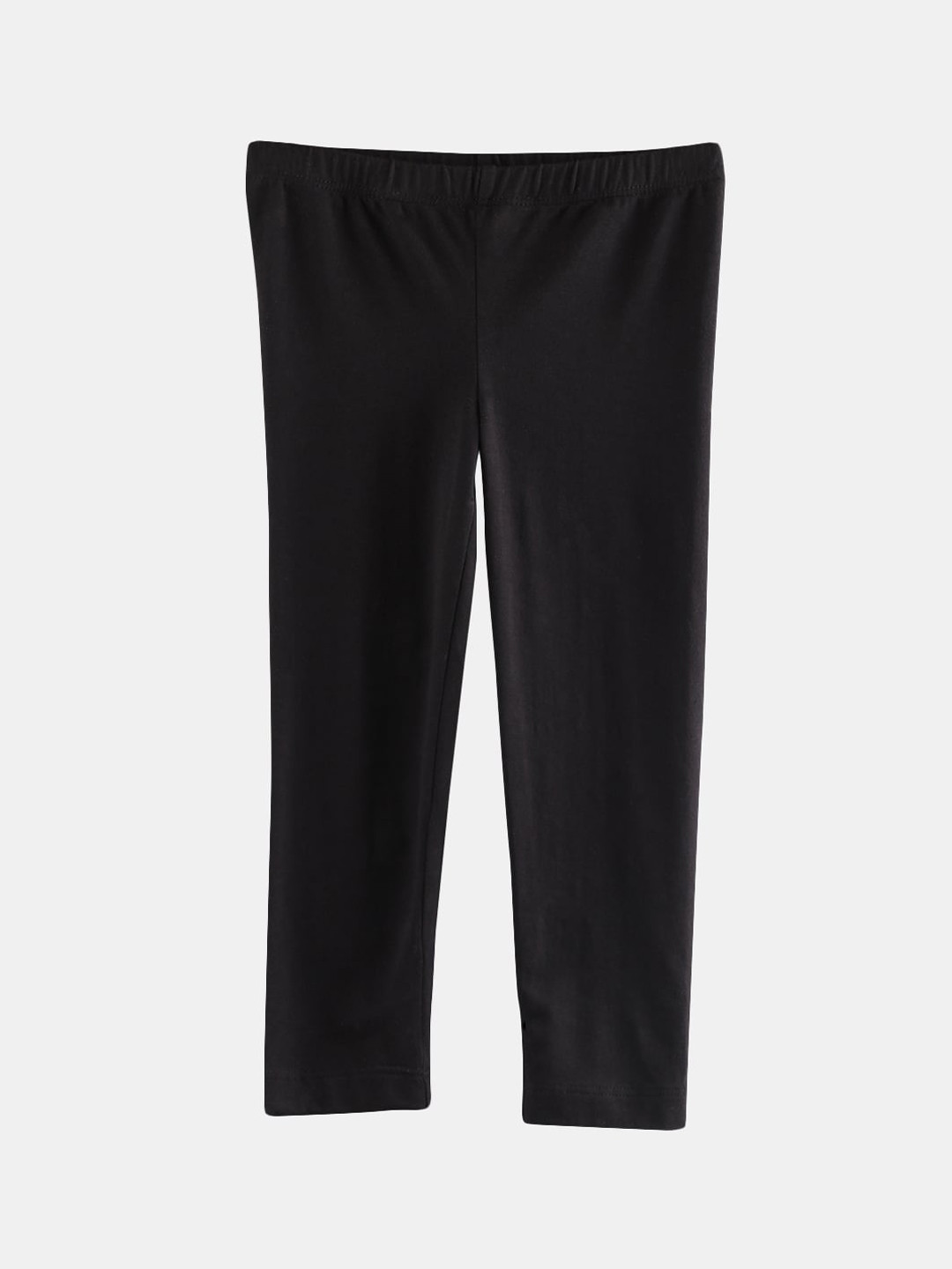 

Beebay Girls Black Solid Ankle-Length Cotton Leggings