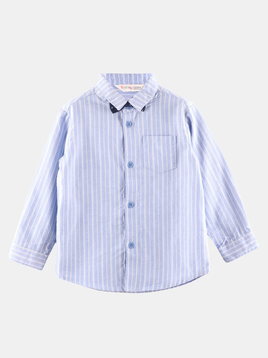 

Beebay Boys Blue Striped Casual Shirt