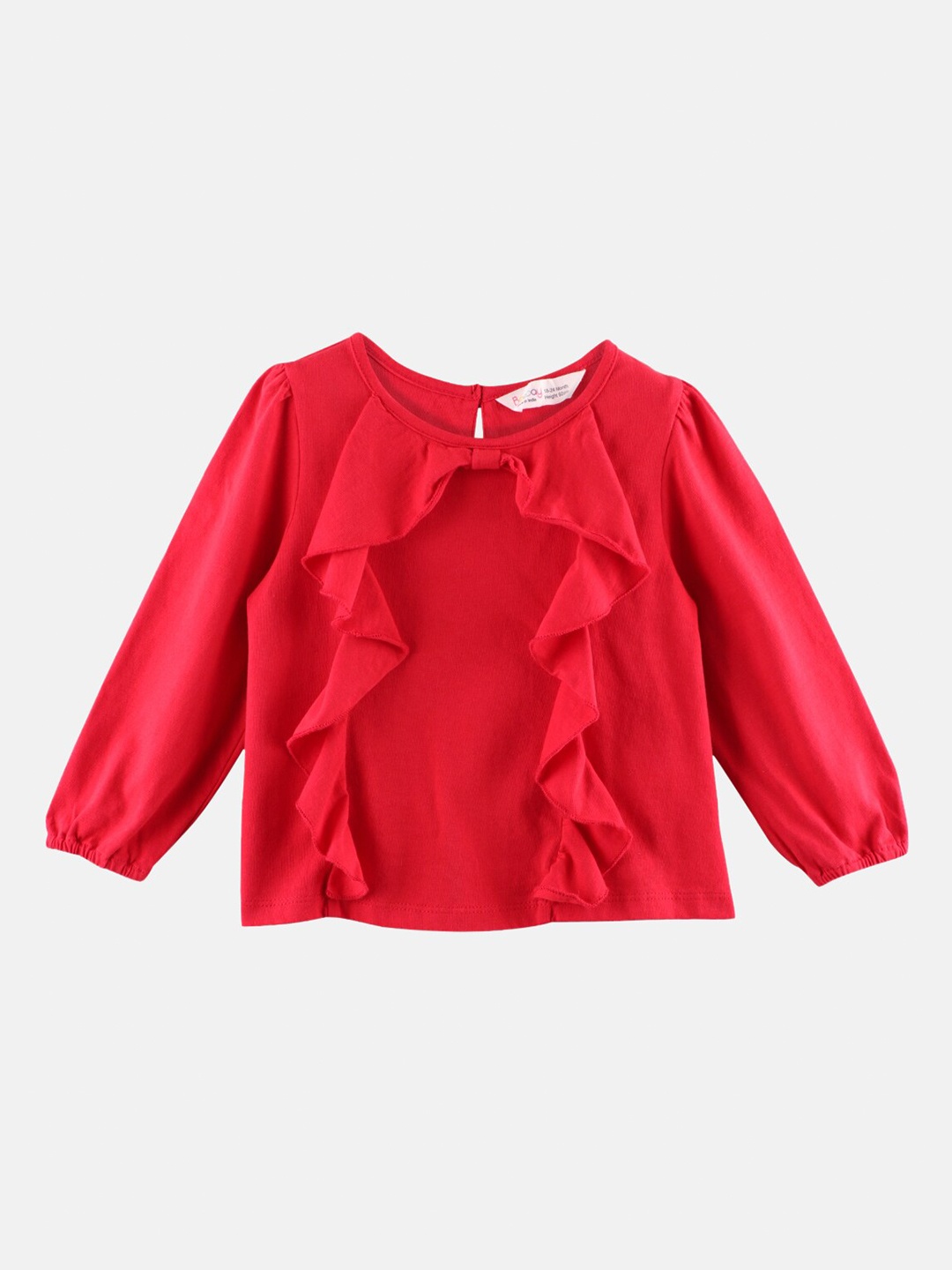 

Beebay Girls Red Ruffle Regular Top