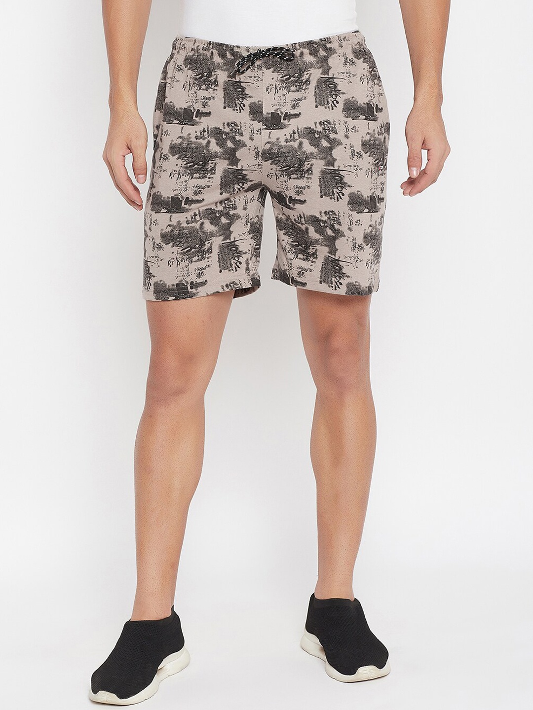 

NEVA Men Grey Abstract Printed Regular Shorts
