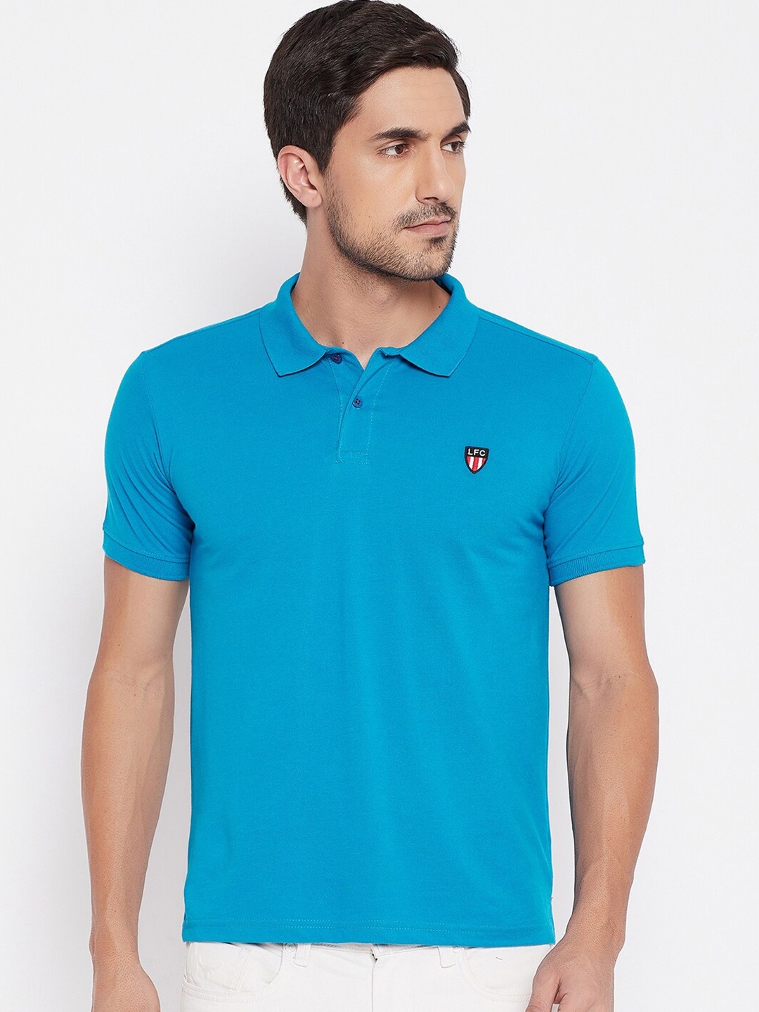 

NEVA Men Blue Polo Collar T-shirt