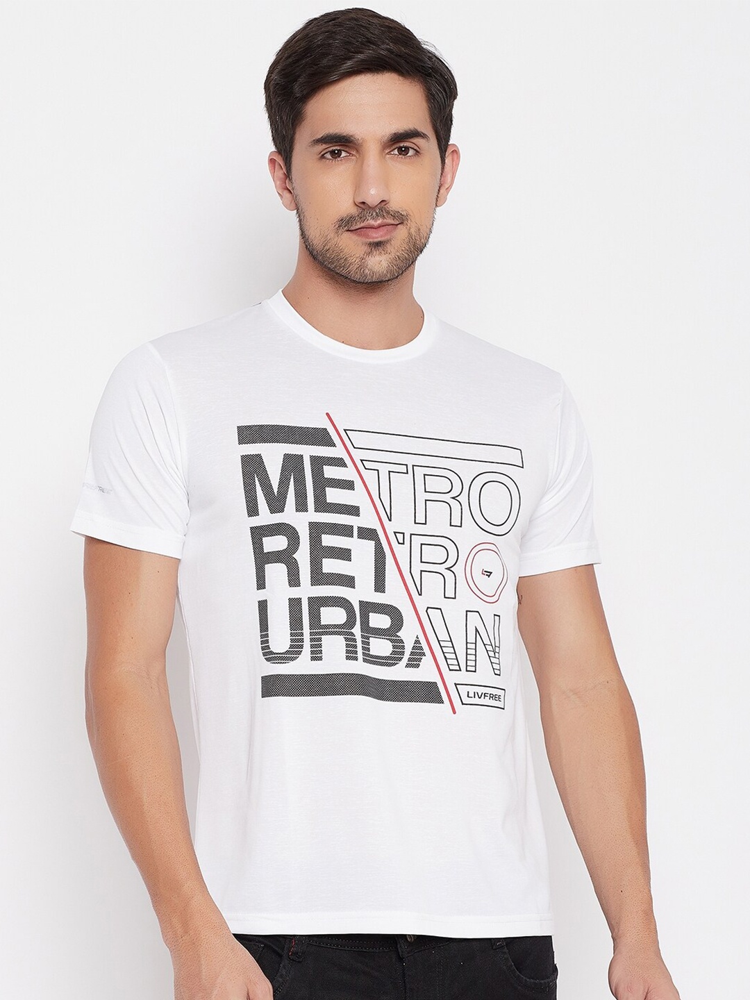 

NEVA Men White Typography Printed T-shirt