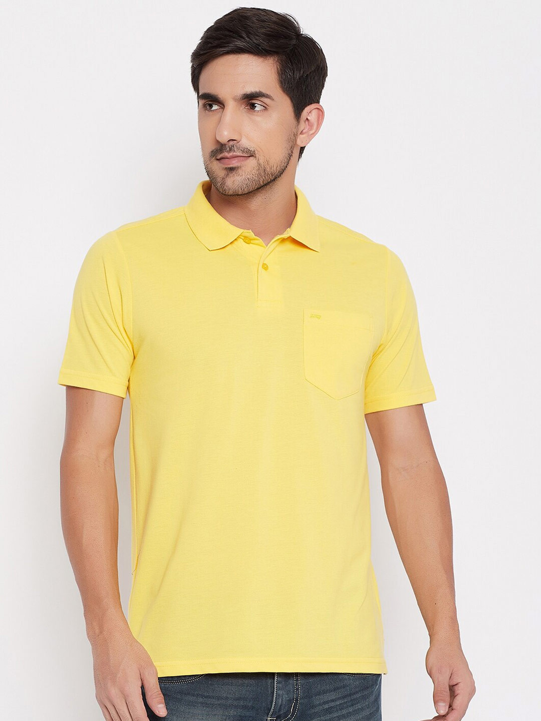 

NEVA Men Yellow Polo Collar T-shirt