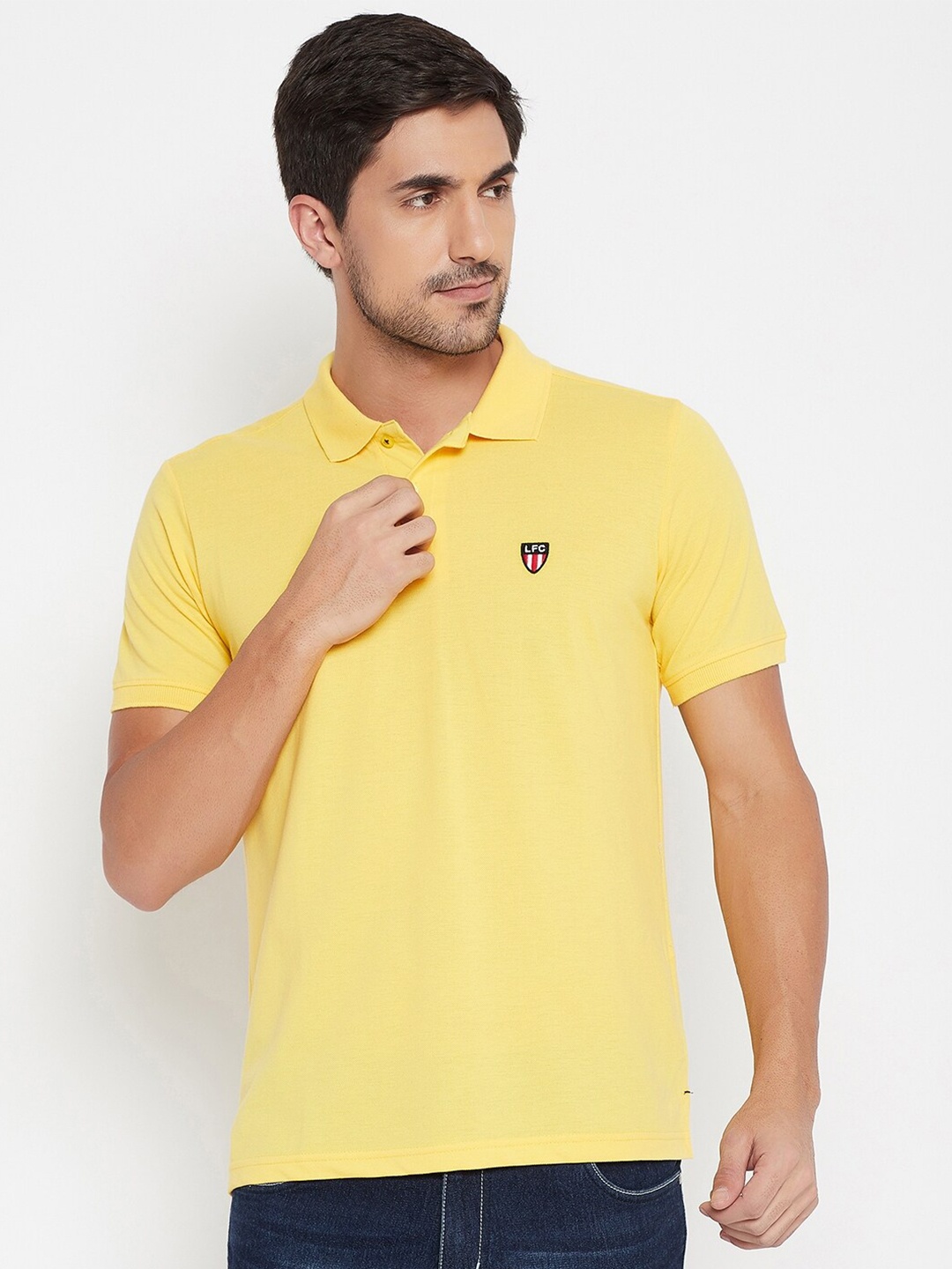 

NEVA Men Cotton Polo Collar T-shirt, Yellow