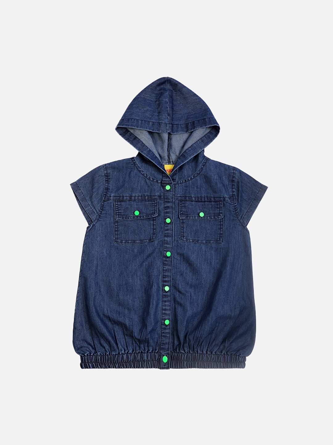 

Punkster Blue Denim Blouson Top