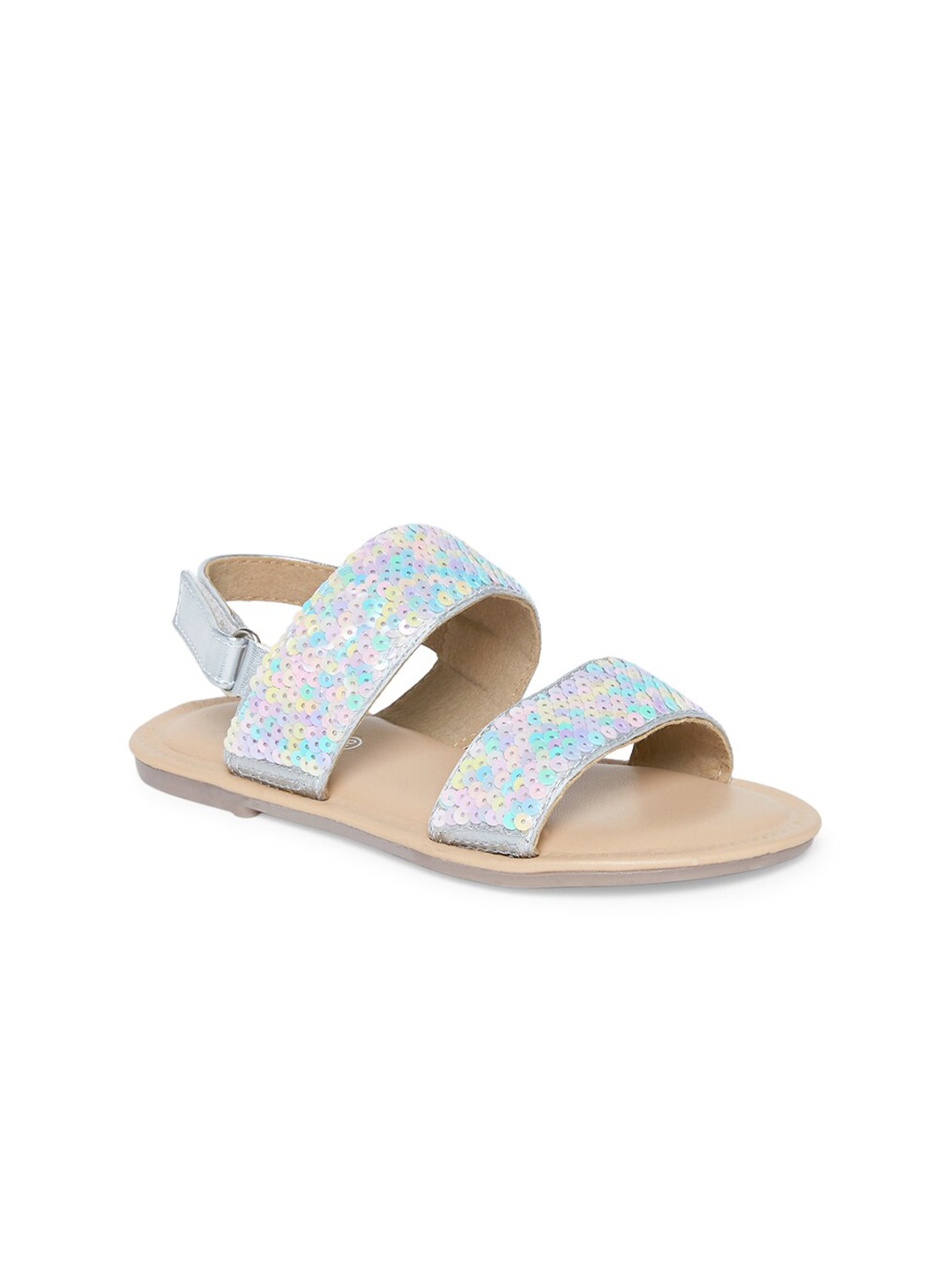 

Pantaloons Junior Girls Multicoloured Leather Embellished Open Toe Flats, Multi
