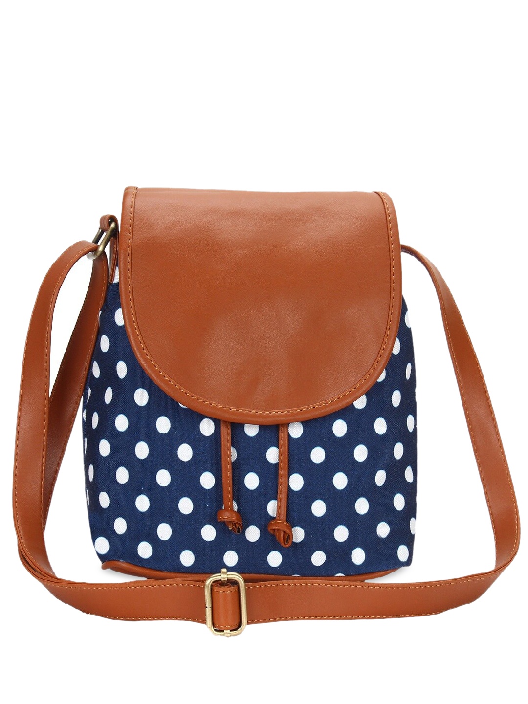 

Lychee bags Blue & White Geometric Printed Bucket Sling Bag