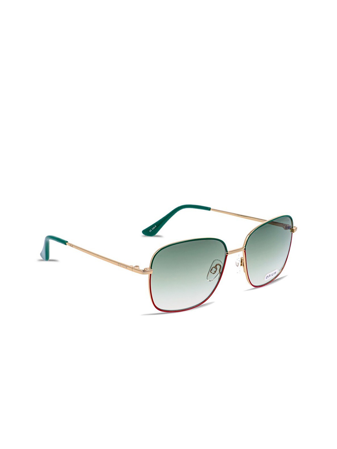 

OPIUM Women Green Lens & Gold-Toned Square Sunglasses with UV Protected Lens OP-1801-C01