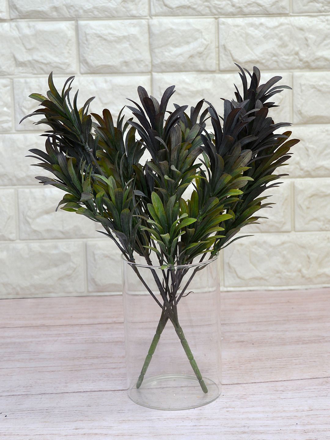 

fancy mart Black Set Of 2 Artificial Euphorbia Plant Bunch without Pot