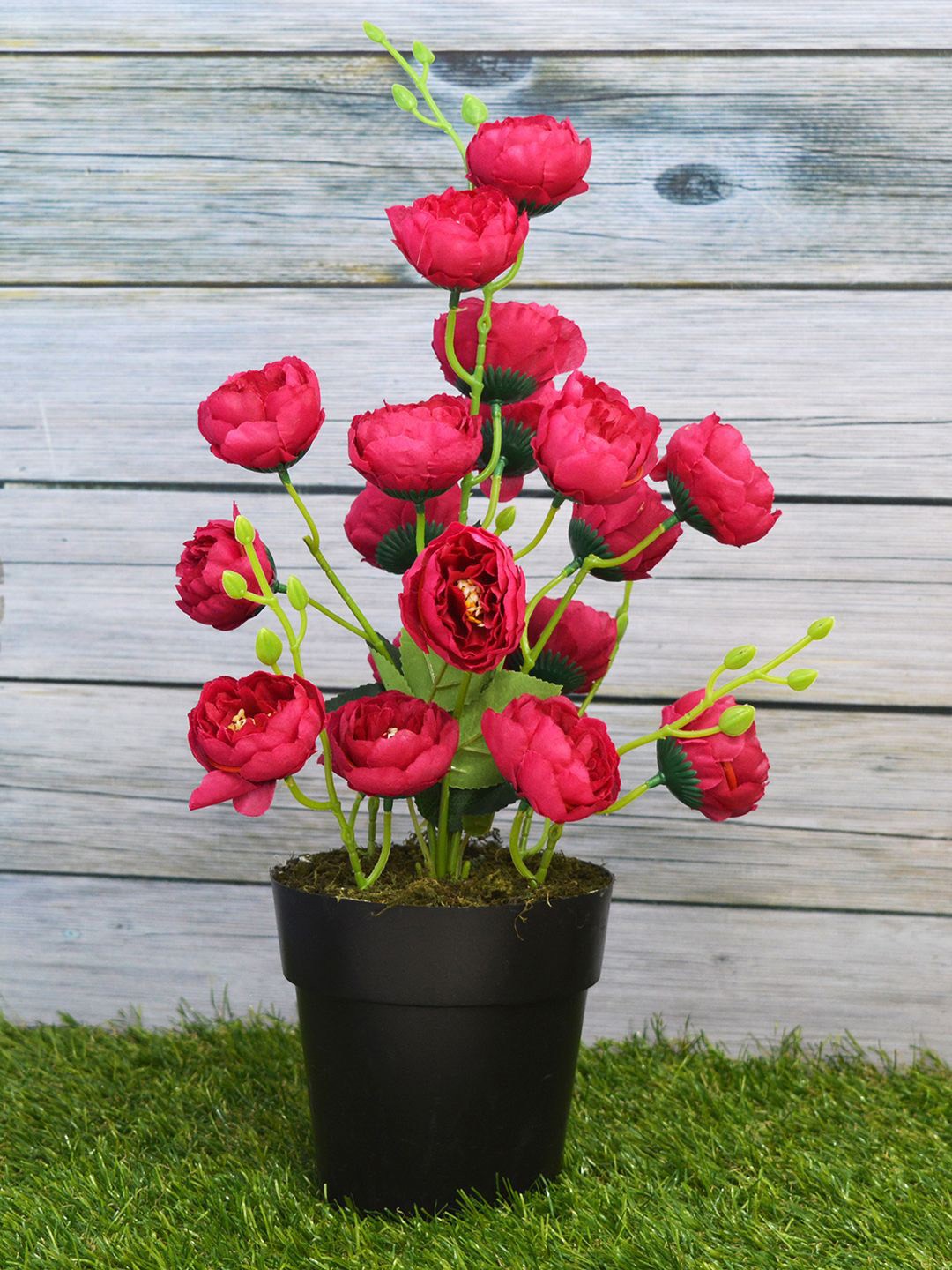 

fancy mart Pink Bengal Rose Artificial Flower in Cone Pot