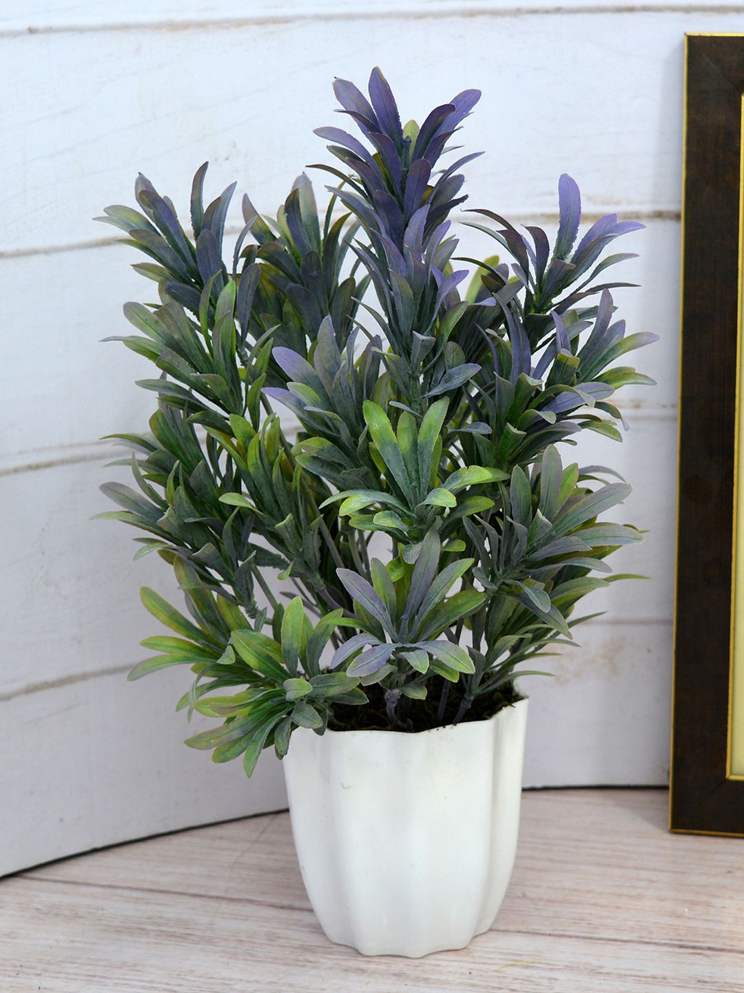 

fancy mart Blue & Green Artificial Plant Euphorbia in Star Pot