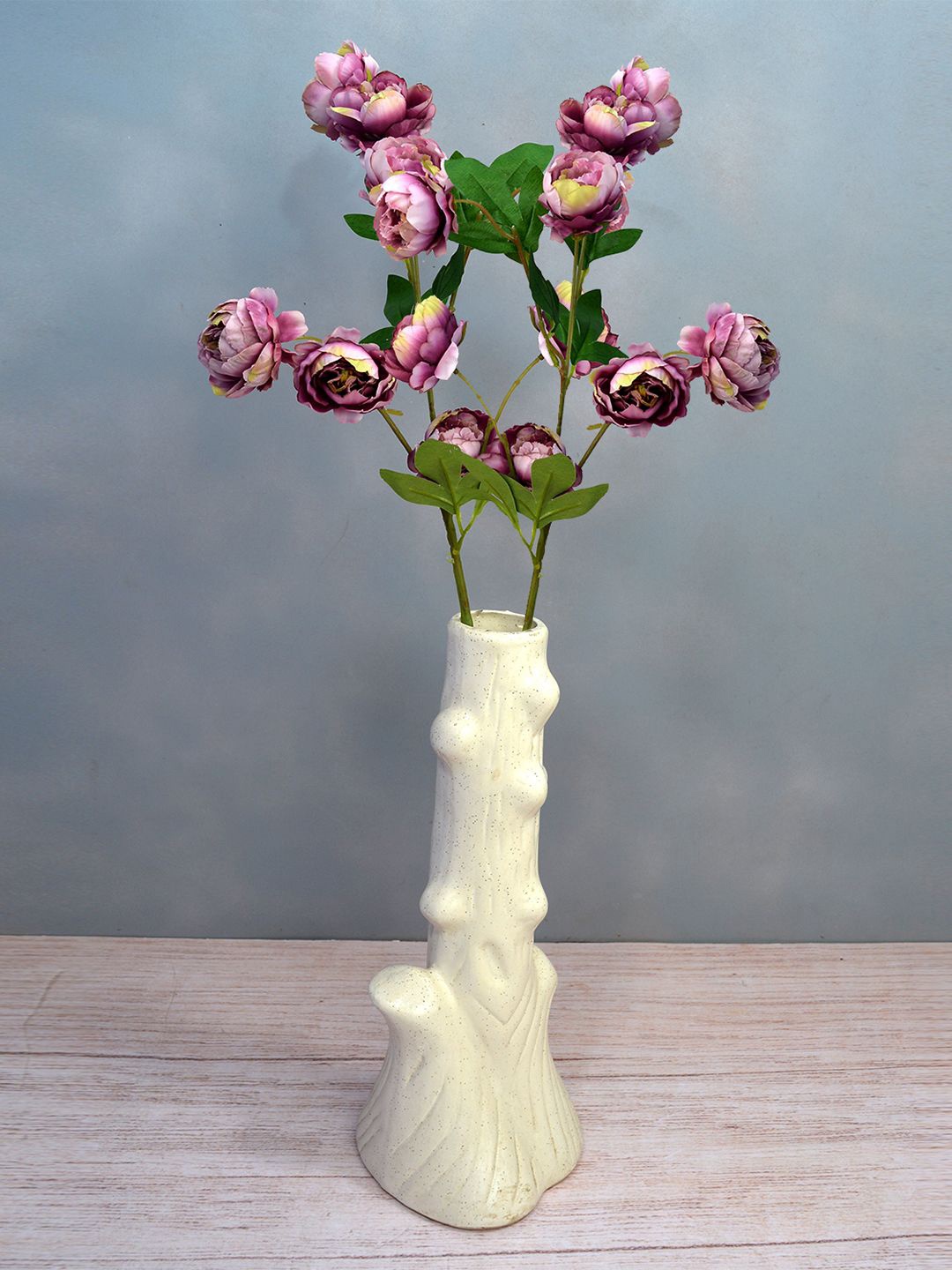 

fancy mart Set Of 2 Magenta Artificial Flower Stick Peony without Pot
