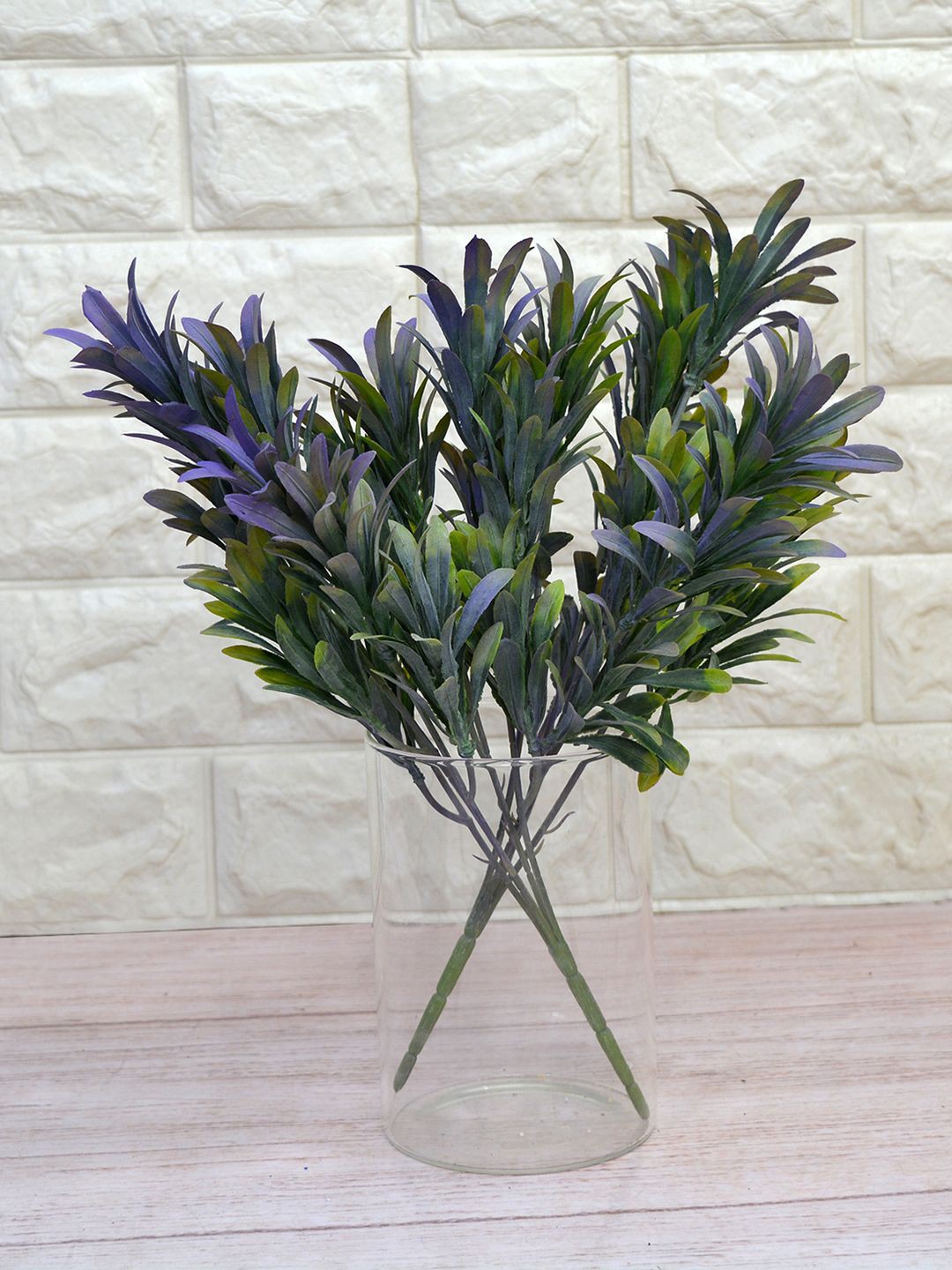 

fancy mart Blue & Green Set of 2 Artificial Euphorbia Plant Bunch without Pot