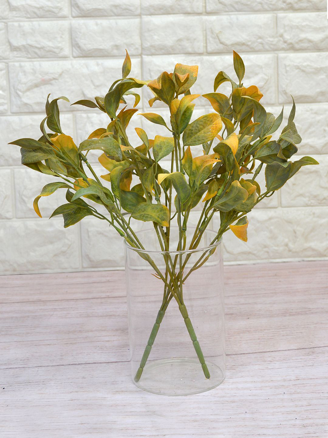 

fancy mart Yellow & Green Set of 2 Artificial Plant Brazilian Joyweed Bunch