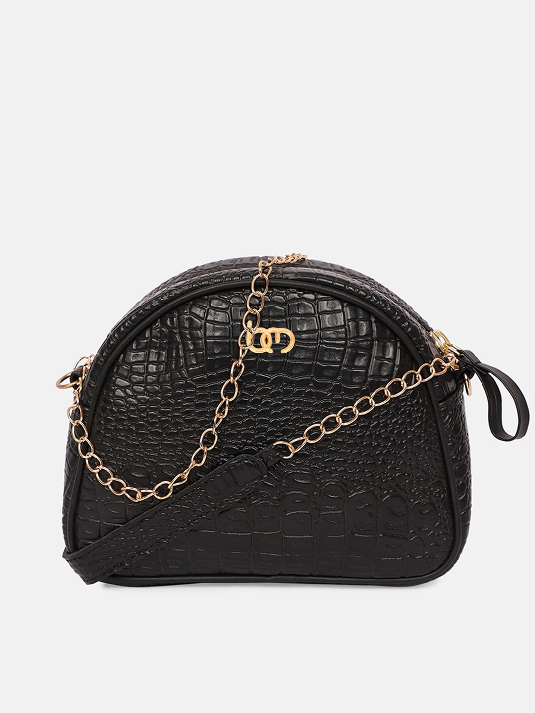 

Bagsy Malone Black Textured Half Moon Sling Bag