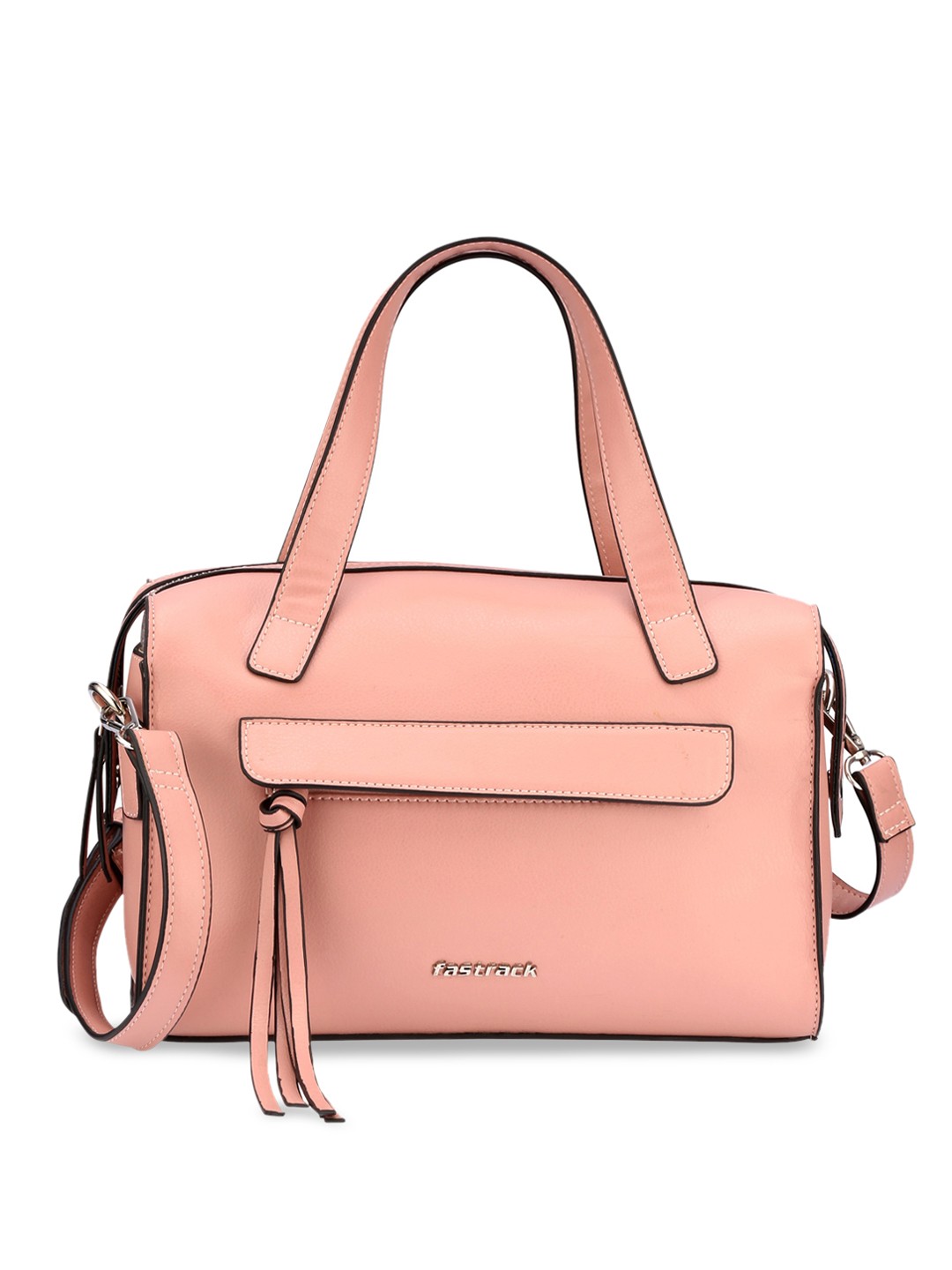 

Fastrack Women Pink PU Structured Satchel With Detachable Sling Strap