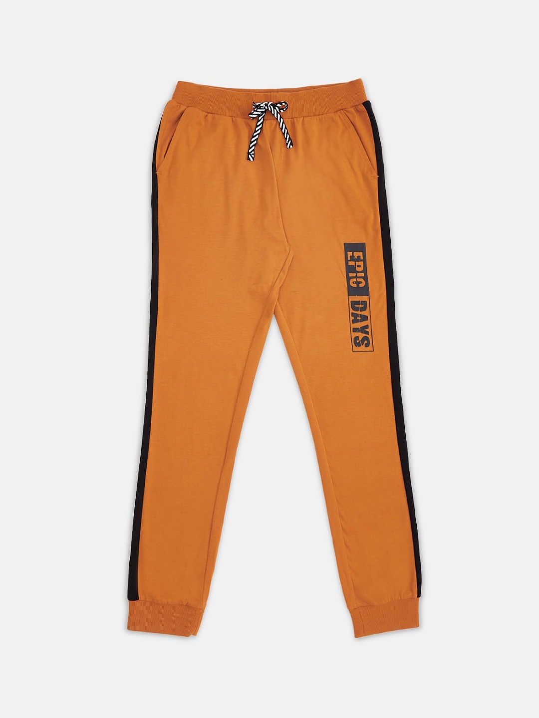 

Pantaloons Junior Boys Mustard Yellow Solid Pure Cotton Joggers