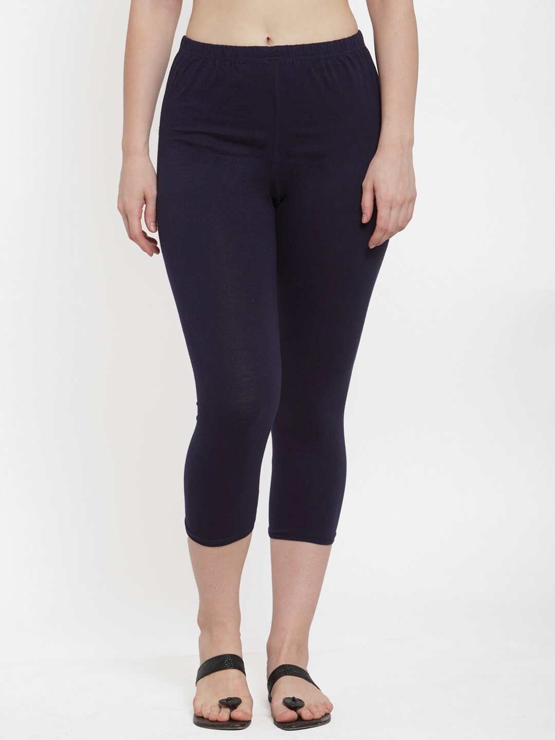 

GRACIT Women Navy Blue Solid Capris