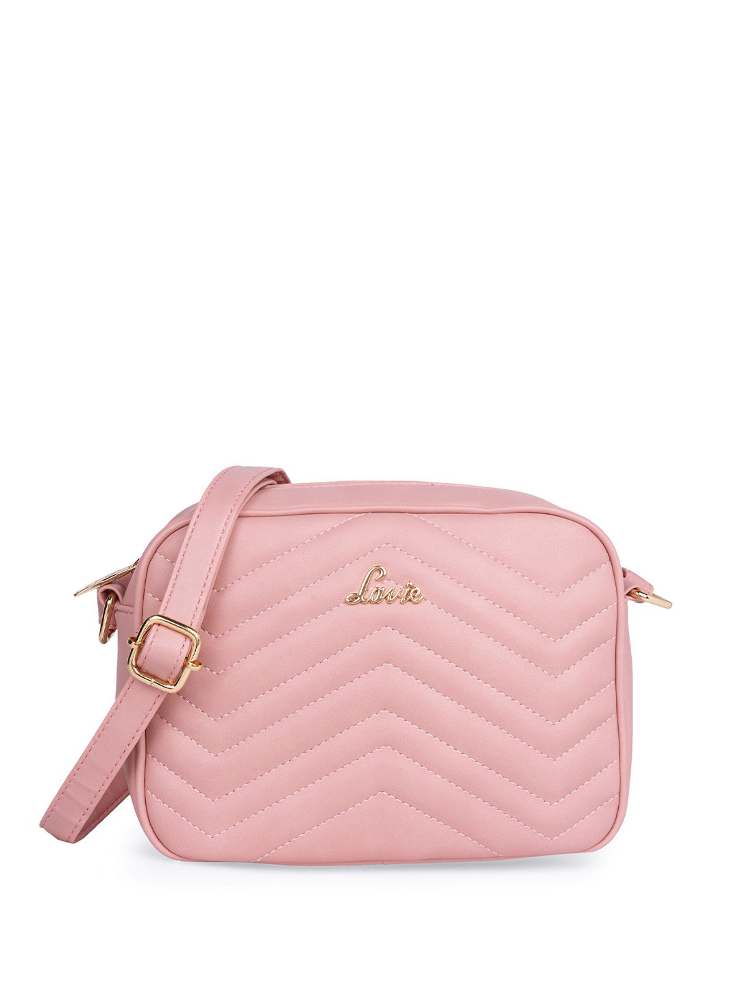

Lavie Textured Structured Sling Bag With Quilted, Pink