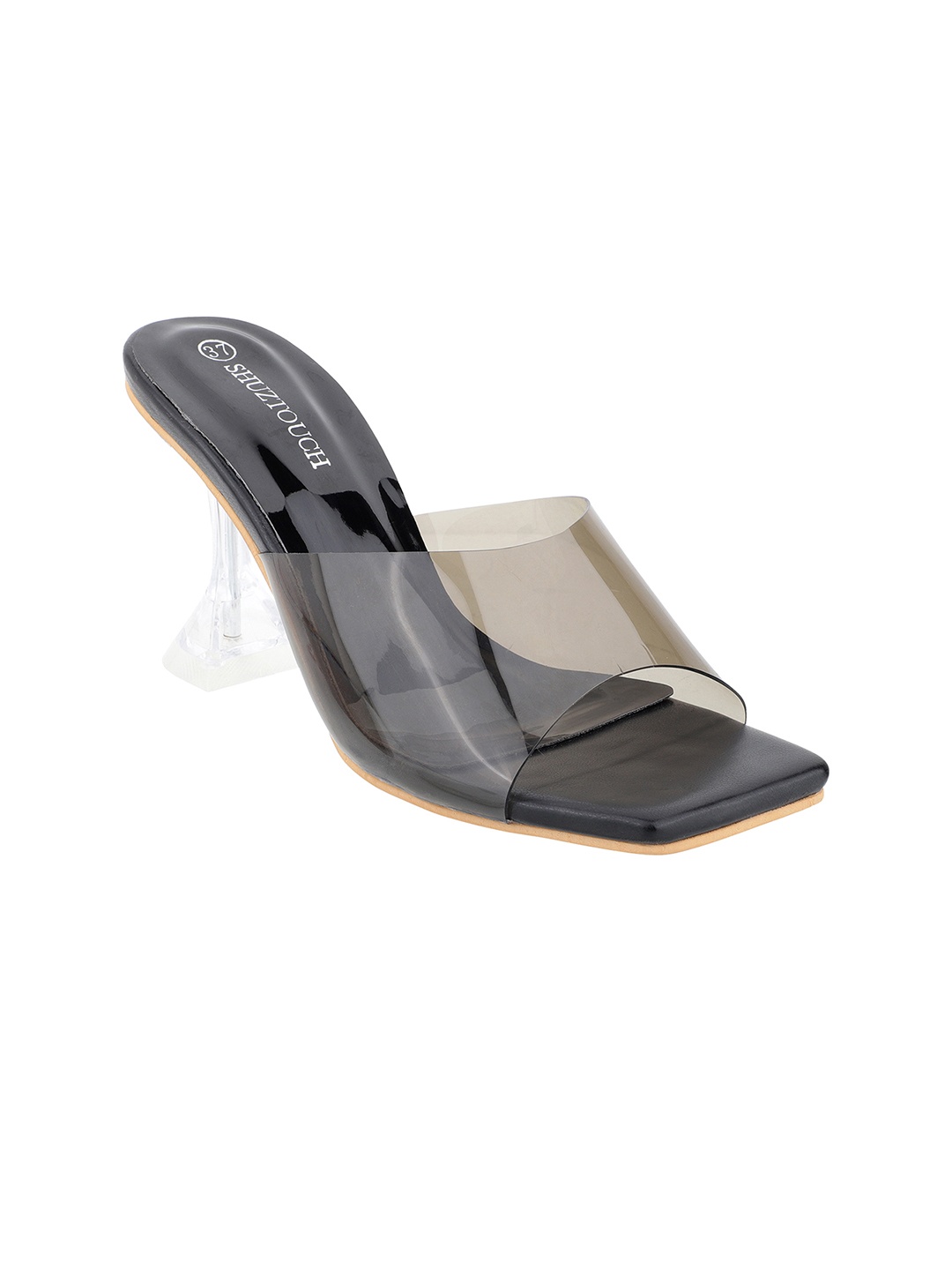 

SHUZ TOUCH Black Solid Slim Heels