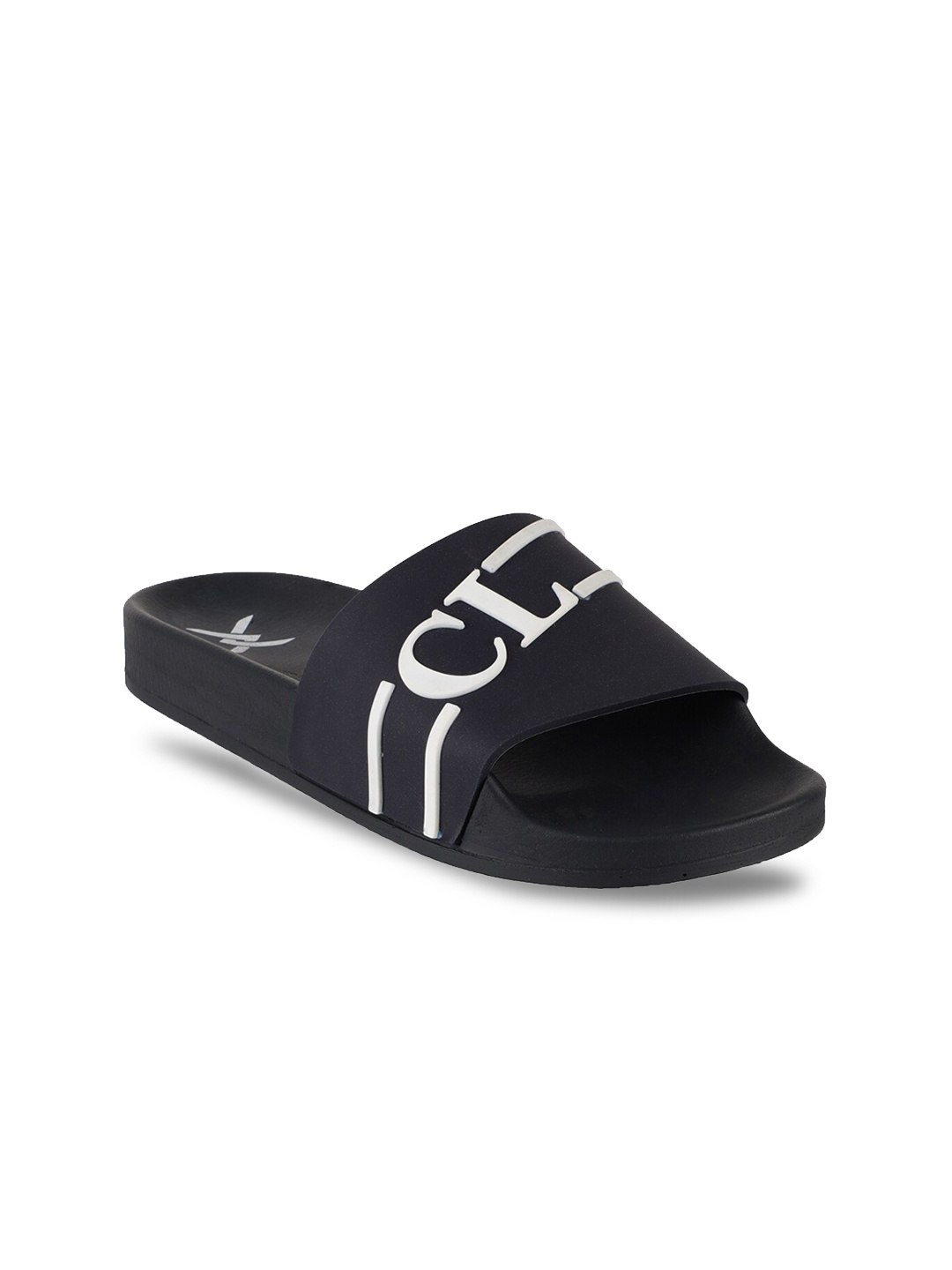 

Carlton London sports Women Navy Blue & White Printed Rubber Sliders