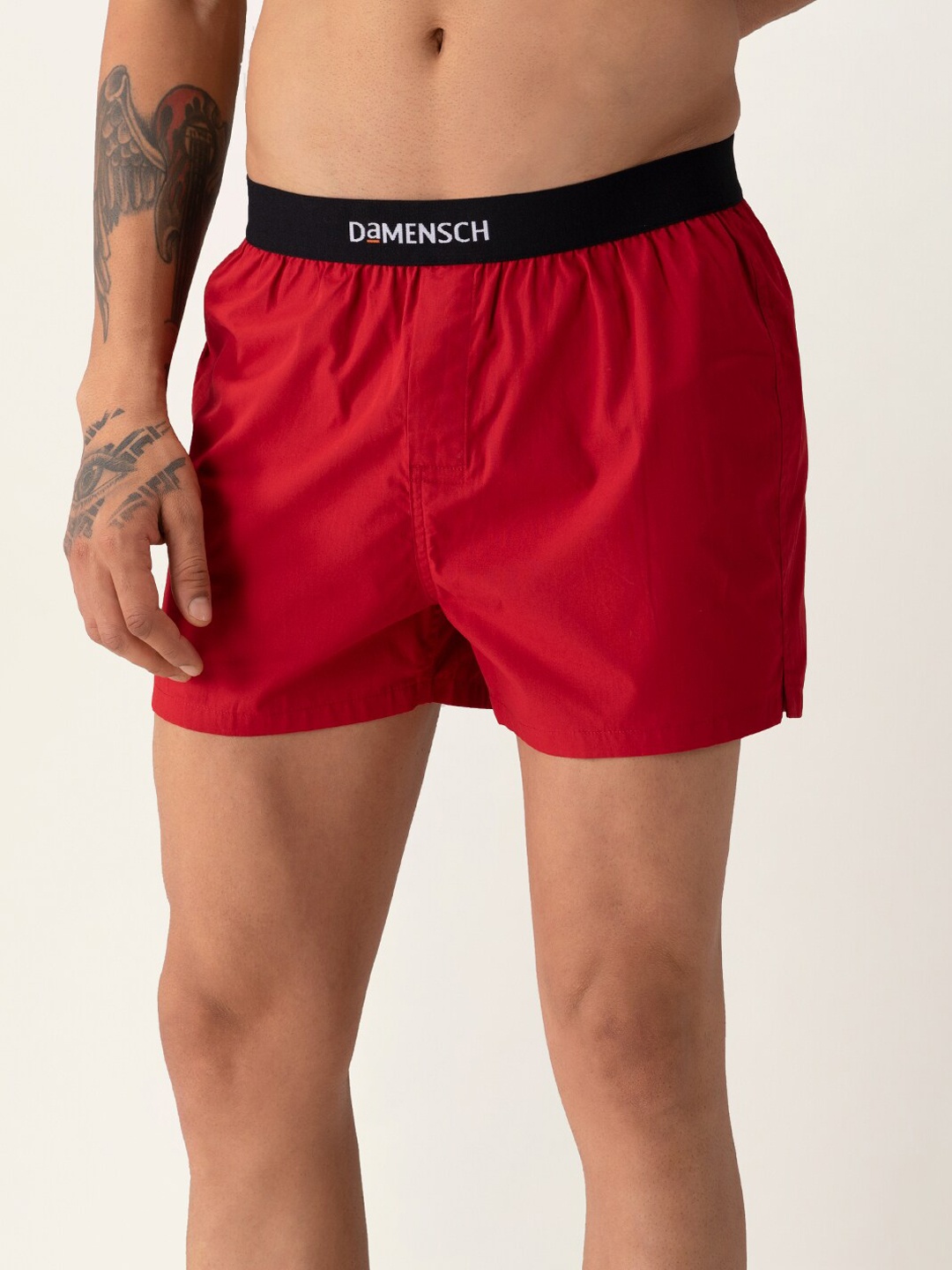 

DAMENSCH Men Ultra-Light Cotton Regular Fit Boxers- DAM-SLD-SBX, Red