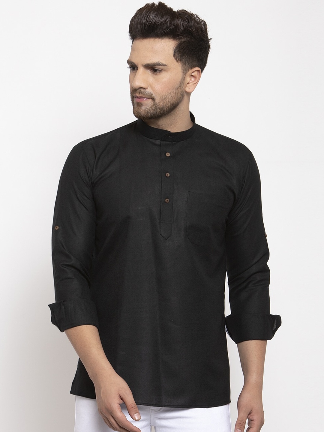 

KRAFT INDIA Men Black Solid Casual Shirt