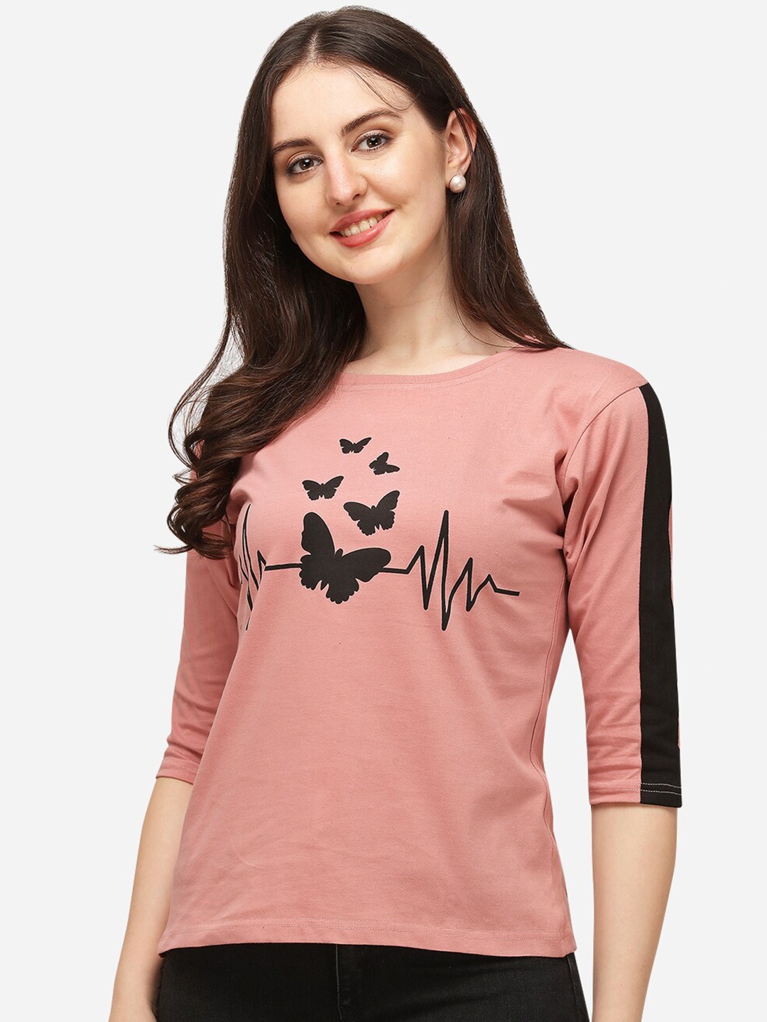 

OM SAI LATEST CREATION Peach-Coloured Regular Top