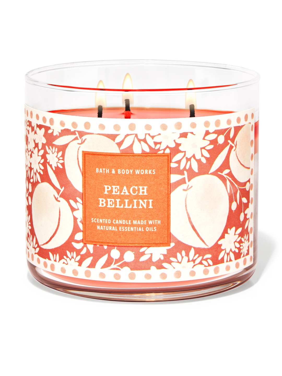 

Bath & Body Works Peach Bellini 3-Wick Candle 411 g, Orange