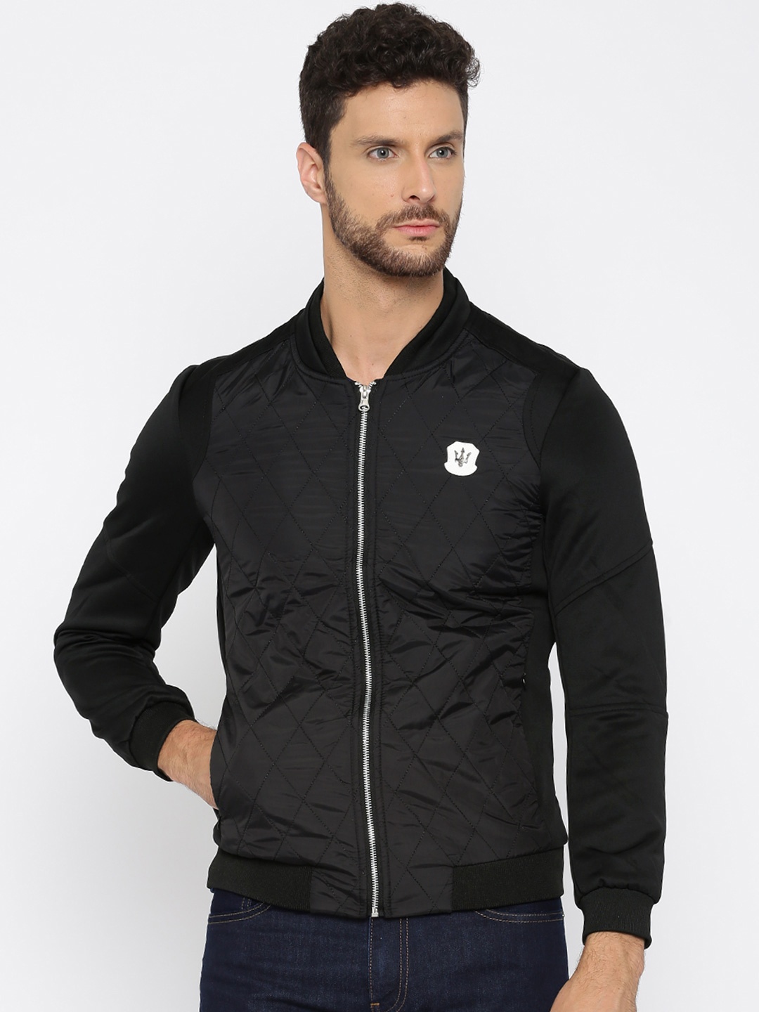 

The Indian Garage Co. Black Quilted Bomber Jacket